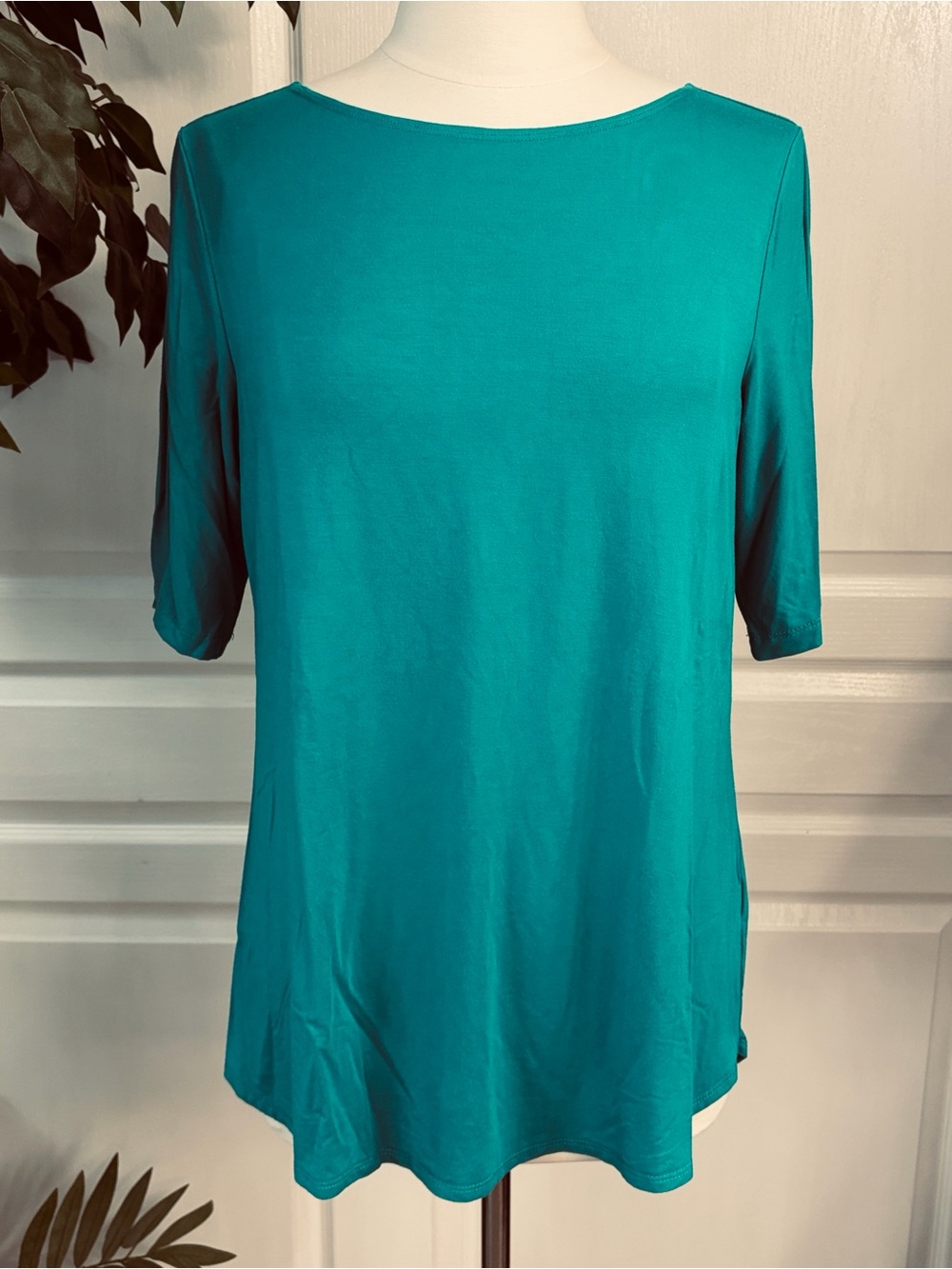Susan Graver Weekend Essentials Cool Touch Top ~ Jungle Jade